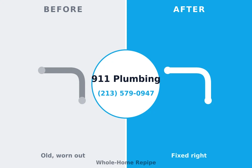 Before and after: plumbing repair Blythewood, SC
